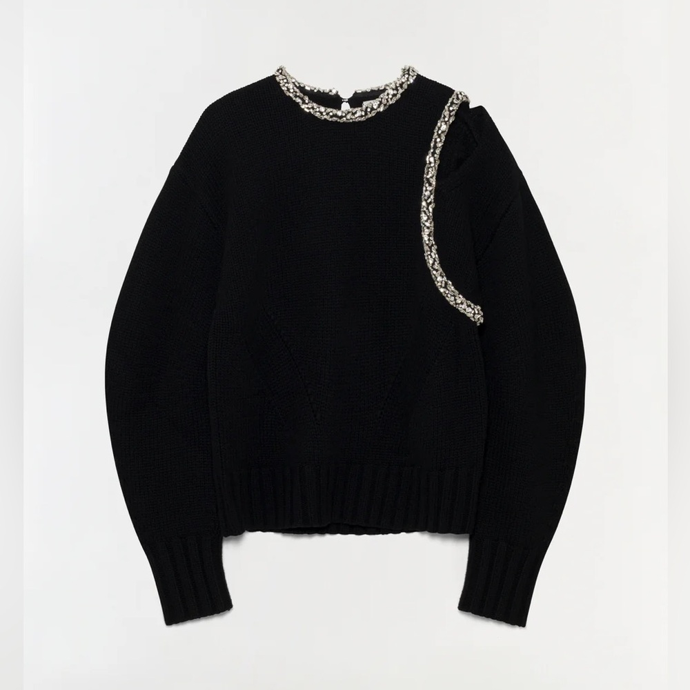 Jonathan Simkhai Black Sweater with White Trim
